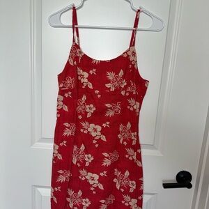 Hawaiian Red Fitted Mini Dress
